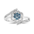 10k Gold 3/5ct TDW Blue and White Diamond Ring (I-J, I1-2)