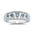 10k Gold 1/6ct TDW Blue and White Diamond Ring (SI1-2)