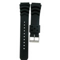 Black PVC Rubber 20mm Watch Band