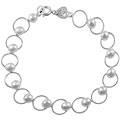 Sterling Silver Balls/ Linked Thin Circles Bracelet