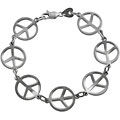 High Polished Sterling Silver Peace Symbol Bracelet