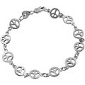High Polished Sterling Silver Small Peace Bracelet