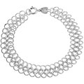 Sterling Silver Tri-circle Linked Bracelet