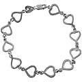 Sterling Silver Open Heart Linked Braclet