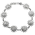 High Polish Sterling Silver Sun Faces Bracelet