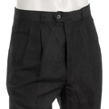 Oleg Cassini Men's Black Linen Double Pleat Pants