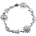 Sterling Silver Sun, Moon, and Stars Link Bracelet