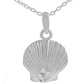 High Polish Sterling Silver Medium Scallop Necklace