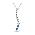 10k Gold 1/4ct TDW Blue Diamond Journey Necklace (SI1-2)