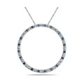 10k Gold 1/10ct TDW Blue Diamond Circle Necklace (SI1-2)