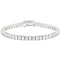 Silvertone Cubic Zirconia Tennis-style Bracelet