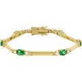 Matted Goldtone Emerald-Cut CZ Bracelet