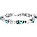 Two-tone Designer-inspired Aqua CZ Bracelet