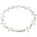 Silvertone Cubic Zirconia Floral Pattern Bracelet