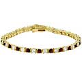 Goldtone Tennis Red CZ Bracelet