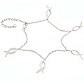 Sterling Silver Pink CZ Ribbon Charm Bracelet