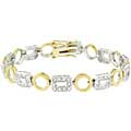 Two-tone Cubic Zirconia Tennis Bracelet