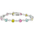 Silvertone Multi-colored Cubic Zirconia Bracelet