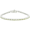Sterling Silver Green CZ Tennis Bracelet