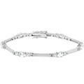 Matted Sterling Silver Fashion CZ Bracelet