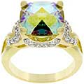 Two-tone 'Fire Topaz' Yellow Cubic Zirconia Ring
