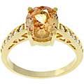 Goldtone Oval Champagne CZ Fashion Ring