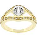 Goldtone Clear Cubic Zirconia Ring