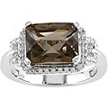 14k Gold Smokey Quartz and 1/5ct TDW Diamond Ring