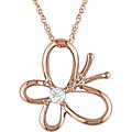 10k Pink Gold Diamond Accent Butterfly Necklace