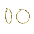 14k Yellow Gold Twisted Hoop Earrings