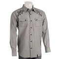 Elliott Grey Checkered Embroidered Long-sleeve Shirt