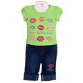 XOXO Toddler Girl's 2-piece Lip Print Tee/ Capri Set