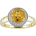 14k Gold Citrine and 1/10ct TDW Diamond Ring