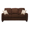Fendor Chocolate Brown Twill Microfiber Modern Sofa