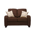 Fendor Chocolate Brown Twill Microfiber Loveseat