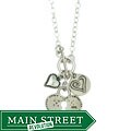 Sterling Silver Chunky Multi-heart Charm Necklace