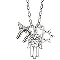 Charming Life Sterling Silver 'Have Faith' Hamsa Charm Necklace