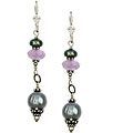 Charming Life Sterling Silver Cape Amethyst and Pearl Earrings