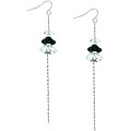 Silvertone Black Cubic Zirconia Drop Earrings