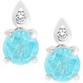 Silvertone 'Mystic Blue' Cubic Zirconia Earrings