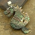 Sterling Silver Mother of Pearl Dragon Pendant (Indonesia)