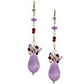 Amethyst, Ruby and Rose Quartz Drop Earrings