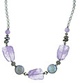 Sterling Silver Cape Amethyst and Pearl Necklace