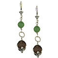 Green Aventurine and Smokey Quartz Earrings