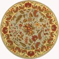 Hand-hooked Paradise Light Blue Wool Rug (8' Round)