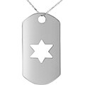 Sterling Silver Open Star ID Tag Necklace