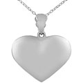 High Polished Sterling Silver Plain Heart Necklace