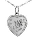 Sterling Silver Floral Heart Necklace