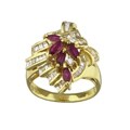 18k Yellow Gold Ruby and 1ct TDW Diamond Ring
