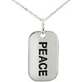 Sterling Silver Peace ID Tag Necklace